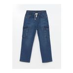 LC Waikiki Kids İndigo Beli Lastikli Erkek Çocuk Kargo Jean Pantolon