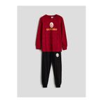 LC Waikiki Kirmizi Bisiklet Yaka Galatasaray Baskılı Erkek Çocuk Pijama Takımı