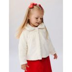 Lc Waikiki Kız Bebek Pelüş Mont Ekru Renk Bebe Yaka Uzun Kollu 2 - 3 Yaş Model