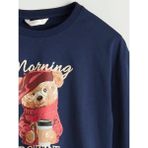 LC Waikiki Lacivert Bisiklet Yaka Ayı Teddy Baskılı Kadın Pijama Takımı - XS