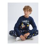 LC Waikiki Lacivert Bisiklet Yaka Erkek Çocuk Pijama Takımı