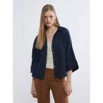 LC Waikiki Lacivert Dokulu Oversize Kadın Gömlek