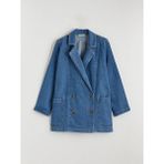 LC Waikiki Lacivert Kruvaze Yaka Kadın Jean Blazer Ceket - S - --