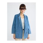 LC Waikiki Lacivert Kruvaze Yaka Kadın Jean Blazer Ceket