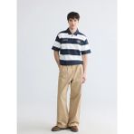 LC Waikiki Lacivert Polo Yaka Çizgili Penye Erkek Tişört - XL