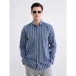 Lc Waikiki Lacivert Regular Fit Çizgili Armürlü Erkek Gömlek