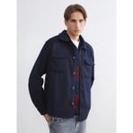 LC Waikiki Lacivert Regular Fit Uzun Kollu Kaşe Erkek Gömlek Ceket