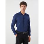 LC Waikiki Lacivert Slim Fit Uzun Kollu Armürlü Erkek Gömlek
