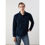LC Waikiki Lacivert Slim Fit Uzun Kollu Kadife Erkek Gömlek - XL