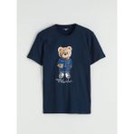 LC Waikiki Lacivert Standart Kalıp Ayı Teddy Baskılı Erkek Pijama Takımı - XL