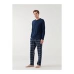 LC Waikiki Lacivert Standart Kalıp Ekose Erkek Pijama Alt
