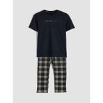 LC Waikiki Lacivert Standart Kalıp Ekose Erkek Pijama Takım - 3XL