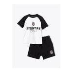 LC Waikiki LCW baby Bisiklet Yaka Beşiktaş Baskılı Erkek Bebek Tişört Ve Şort 2'li Takım