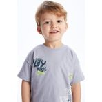 LC Waikiki Lcw Baby Bisiklet Yaka Kısa Kollu Baskılı Erkek Bebek Tişört - Lila - 1 - 2 Yaş