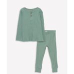 Lc Waikiki Lcw Baby Bisiklet Yaka Uzun Kollu Basic Kız Bebek Pijama Takımı - Nane Yeşili - 9 - 12 Ay