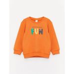 LC Waikiki Lcw Baby Bisiklet Yaka Uzun Kollu Baskılı Erkek Bebek Sweatshirt - 1 - 1,5 Yaş - Turuncu
