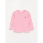 LC Waikiki Lcw Baby Bisiklet Yaka Uzun Kollu Baskılı Kız Bebek Tişört - Pembe - 1 - 1,5 Yaş