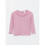 LC Waikiki Lcw Baby Bisiklet Yaka Uzun Kollu Kız Bebek Tişört - Lila - 1 - 1,5 Yaş