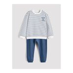 LC Waikiki LCW baby Ekru Erkek Bebek Çizgili Sweatshirt Ve Eşofman Altı