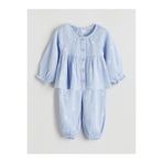LC Waikiki LCW baby Mavi Çiçekli Kız Bebek Gömlek Ve Pantolon