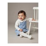 LC Waikiki LCW baby Mavi Nakışlı Kız Bebek Salopet Elbise Ve Bluz