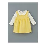 LC Waikiki LCW baby Sarı Bebe Yaka Kız Bebek Bluz ve Elbise 2'li