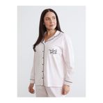 LC Waikiki LCW DREAM Ekru Büyük Beden Nakışlı Kadın Pijama Takımı