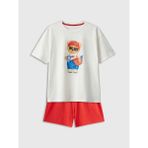 LC Waikiki Lcw Dream Kırmızı Ayı Teddy Baskılı Kadın Şortlu Pijama Takımı - XL