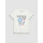 LC Waikiki Lcw Eco Beyaz Bisiklet Yaka Çiçek Baskılı Kız Çocuk Tişört - 8 - 9 Yaş