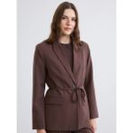 LC Waikiki Lcw Everyday Kahverengi Beli Kuşaklı Kadın Blazer Ceket - 44