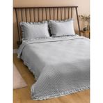 LC Waikiki Lcw Home Gri Fırfır Detaylı Çift Kişilik Yatak Örtüsü Seti 200 x 220 cm - 200 x 220 cm - Adaçayı