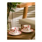 LC Waikiki LCW HOME Kırmızı Çilek Baskılı 2 Kişilik Porselen Kahve Fincan Takımı 90 ml