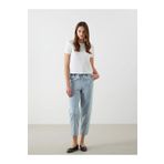 LC Waikiki LCW Jeans İndigo Beli Lastikli Mom Fit Kadın Jean Pantolon