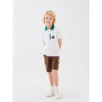 LC Waikiki Lcw Kids Beli Lastikli Baskılı Erkek Çocuk Şort - Dropsuz - 4 - 5 Yaş - Kahve