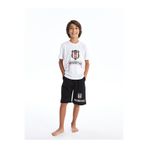LC Waikiki LCW Kids Beyaz Bisiklet Yaka Beşiktaş Baskılı Erkek Çocuk Tişört Ve Şort