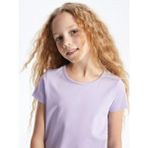 LC Waikiki Lcw Kids Bisiklet Yaka Basic Kısa Kollu Kız Çocuk Tişört - Dropsuz - 6 - 7 Yaş - Dark