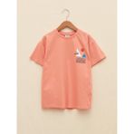 LC Waikiki Lcw Kids Bisiklet Yaka Baskılı Kısa Kollu Pamuklu Erkek Çocuk Tişört - Renkli - Dropsuz - 8 - 9 Yaş