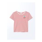 LC Waikiki LCW Kids Bisiklet Yaka Çizgili Penye Kız Çocuk Tişört