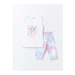 LC Waikiki LCW Kids Bisiklet Yaka Elsa Baskılı Kısa Kollu Kız Çocuk Pijama Takımı