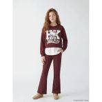 LC Waikiki Lcw Kids Bordo Hello Kitty Baskılı Kız Çocuk Sweatshirt ve Tayt - 9 - 10 Yaş