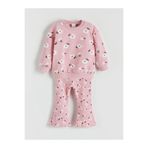 LC Waikiki LCW Kids Çiçek Baskılı Kız Çocuk Sweatshirt ve Tayt Takım 2'li