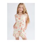 LC Waikiki LCW Kids Ekru Bisiklet Yaka Çiçekli Kız Çocuk Tulum
