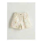 LC Waikiki LCW Kids Ekru Çiçekli Gabardin Kız Çocuk Şort