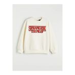 LC Waikiki LCW Kids Ekru Stranger Things Baskılı Kız Çocuk Kalın Sweatshirt