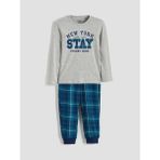 LC Waikiki Lcw Kids Gri New York Baskılı Erkek Çocuk Pijama Takımı - 9 - 10 Yaş