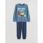 LC Waikiki Lcw Kids Indigo Baskılı Erkek Çocuk Pijama Takım - 10 - 11 Yaş