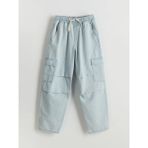 LC Waikiki Lcw Kids Indigo Beli Lastikli Erkek Çocuk Kargo Jean Pantolon - İndigo - 6 - 7 Yaş