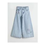 LC Waikiki LCW Kids Indigo Wideleg Taşlı Kız Çocuk Jean Pantolon