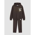 LC Waikiki Lcw Kids Kahverengi Baskılı Erkek Çocuk Eşofman Takım - 10 - 11 Yaş