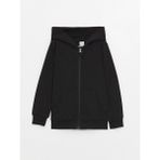 LC Waikiki Lcw Kids Kapüşonlu Basic Uzun Kollu Kız Çocuk Fermuarlı Sweatshirt - 6 - 7 Yaş - Black